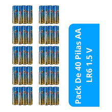 Cargar imagen en el visor de la galería, Pack De 40 Pilas Tamaño Aa, Alcalinas 1.5 Voltios
