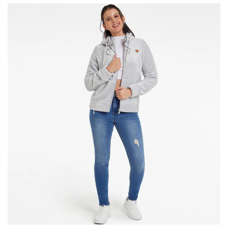 Polar Mujer Básico Full Zipper Gris Perla Fashion's Park Xs Gris Perla Gris Perla