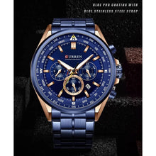 Cargar imagen en el visor de la galería, Reloj Curren Hombre Casual Cuarzo Azul Cronografo