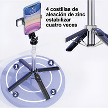 Load image into Gallery viewer, Palo Selfie Trípode Baston Extensible Bluetooth Negro