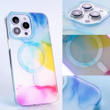 Load image into Gallery viewer, Carcasa Magsafe Colorida Para iPhone 14 Azul Claro Acuarela