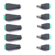 Load image into Gallery viewer, 5 Pares Conector Dc Macho Y Hembra Alimentación Negro/ Verde