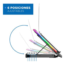 Cargar imagen en el visor de la galería, Base Cooler 6 Ventiladores Enfriador Notebook Lcd Luz Rgb
