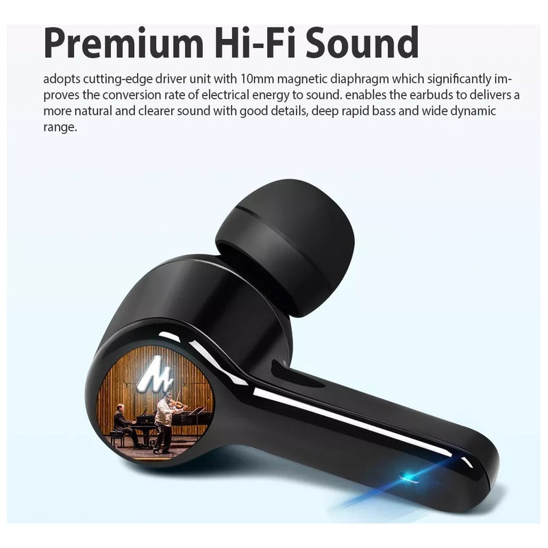 Audífonos Bluetooth 5.0 Tws Te100 Earbuds Ipx5 | Maono Negro