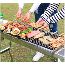 Load image into Gallery viewer, 24 Brochetas Pinchos Anticucho Acero Barbacoa Parrilla Asado Marrón Claro Anticucho