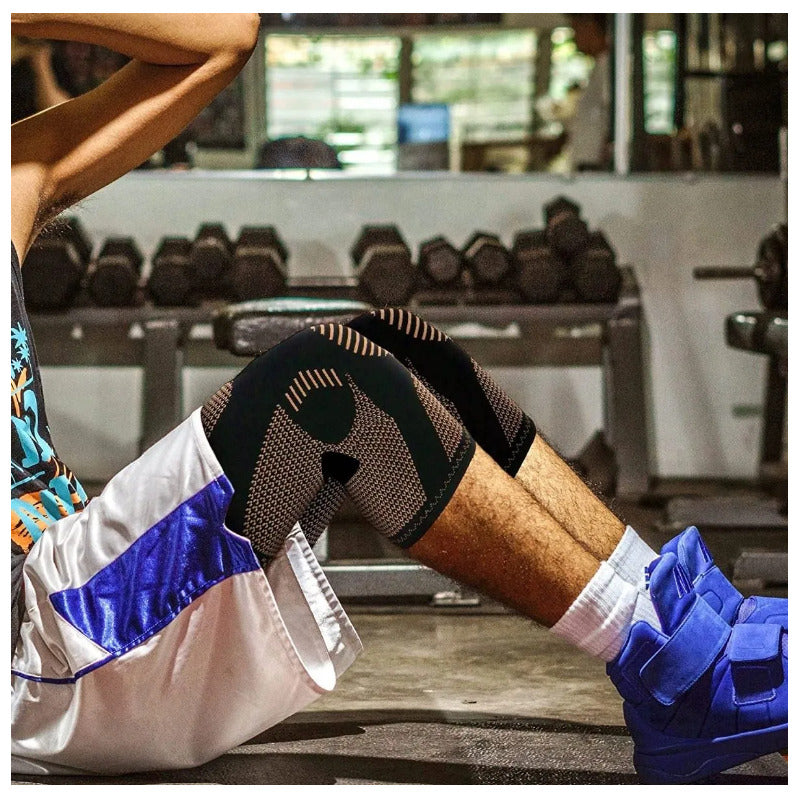 Rodillera Deportiva Ortopédica Soporte Con Fibra De Cobre Negro L