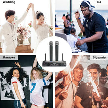 Load image into Gallery viewer, Bomge 2 Micrófonos Inalambricos Uhf Doble Canal 230u Negro