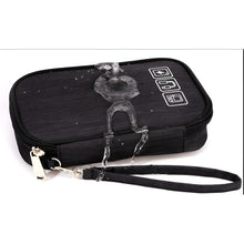 Cargar imagen en el visor de la galería, Bolso Organizador De Cables Para Viaje Con Compartimentos Negro