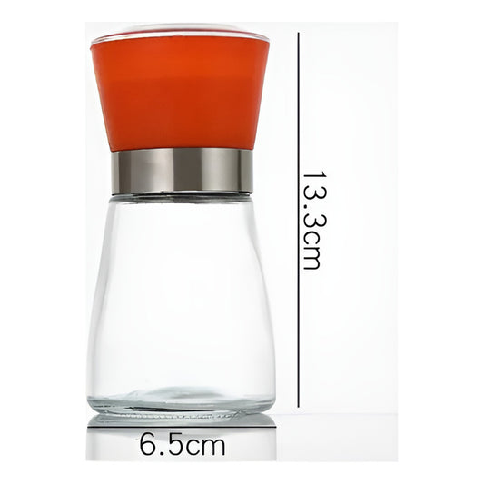 Salero Pimentero Molinillo De Vidrio Con Tapa 13,5cms Altura Verde Lima