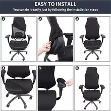Cargar imagen en el visor de la galería, Sillas Gamer Fundas Para Sillas De Cachemira Elástica Cómodo Negro Poliéster