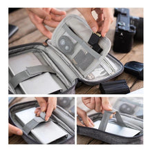 Cargar imagen en el visor de la galería, Bolso Organizador De Cables Para Viaje Con Compartimentos Rojo