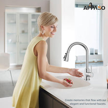 Cargar imagen en el visor de la galería, Grifo Monomando De Cocina De Níquel Cepillado Appaso Plateado