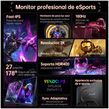 Cargar imagen en el visor de la galería, Monitor Gamer Machenike 27'' Qhd 180hz 450nit 1ms Para Pc Negro