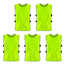 Cargar imagen en el visor de la galería, Pack X5 Chaleco Deportivo Peto Multiuso Para Adultos Futbol Verde Neón Unitalla