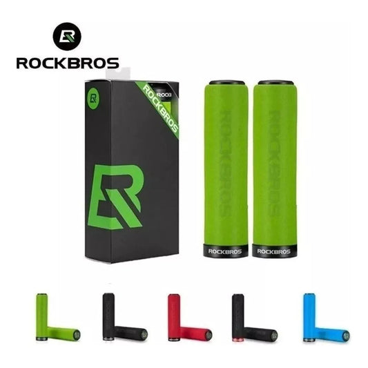 Puños Rockbros Con Lock Bicicleta Mtb Bmx Grips Empuñadura Verde