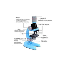 Cargar imagen en el visor de la galería, Kit De Ciencia Para Niños Microscopio Juguete Educativo Azul Claro