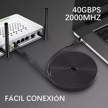 Cargar imagen en el visor de la galería, Cable plano rojo categoría 8 Cat8 RJ45 Ethernet 1,8 m 40 Gbps