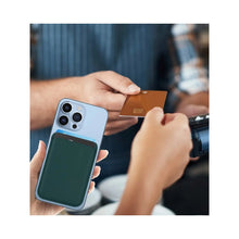 Load image into Gallery viewer, 2pcs Tarjetero Cartera Magsafe Piel Pu Compatible Con iPhone Azul Petróleo Lisa