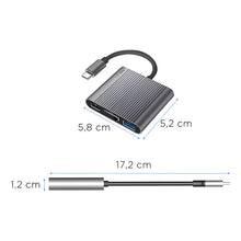 Cargar imagen en el visor de la galería, Hub Adaptador Usb Tipo C 3 En 1 Hdmi Mac Gris Oscuro