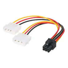 Load image into Gallery viewer, Adaptador Poder 6 Pin A 2 Molex Tarjeta Video Corriente Pci