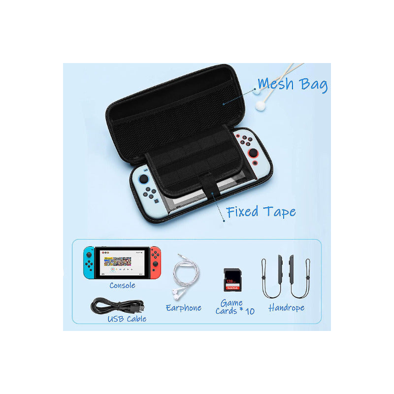 Bolso Nintendo Switch Classic Oled Kawaii Celeste Rosa Lindo