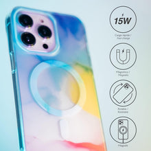 Load image into Gallery viewer, Carcasa Magsafe Colorida Para iPhone 14 Azul Claro Acuarela