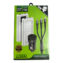 Cargar imagen en el visor de la galería, Kit Power Bank Cargador 22000mah Carga Rapida Multifuncion Variado