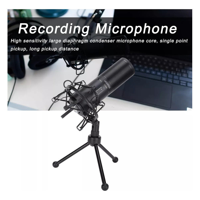 Micrófono Condensador Yanmai Q9 Profesional Streaming Y Grab Negro