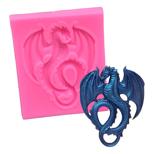 Molde De Silicona Con Forma De Dragón Volador Animal Fie Rosa