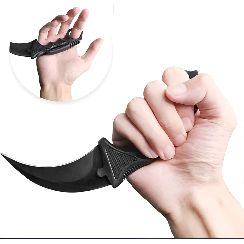 Pack X2 Cuchillo Tactico Militar Cuchillo Karambit Caza Krm Negro
