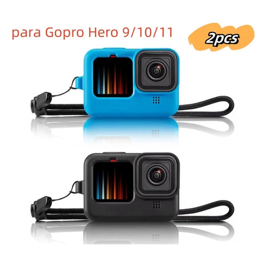 Funda De Silicona Para Gopro Hero 11/10/9 Negro Y Azul 2pcs Azul/negro