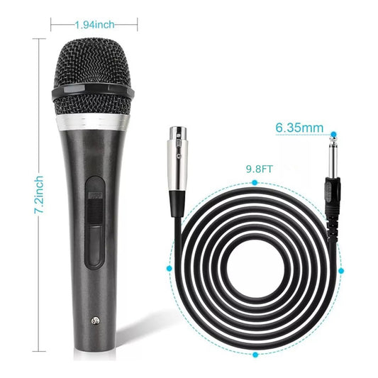 Micrófono De Cable Micrófono De Bobina Móvil 6,5 Mm Corazón Negro