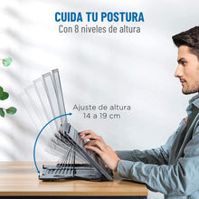 Load image into Gallery viewer, Soporte Base Notebook Y Celular Ajustable Hasta 17 Pulgadas Negro
