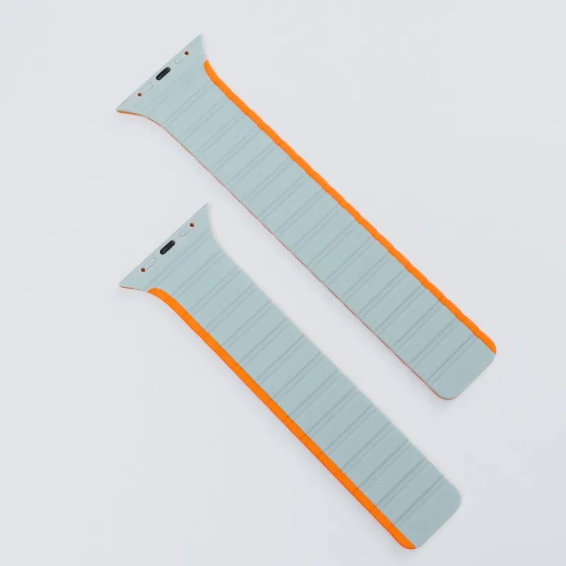 Correa Magnética De Silicina Compatible Con Apple Watch Naranja 0.2 Cm