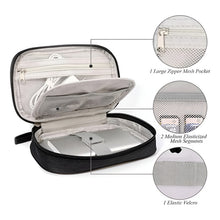Cargar imagen en el visor de la galería, Bolso Organizador De Cables Para Viaje Con Compartimentos Negro