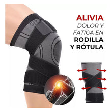 Cargar imagen en el visor de la galería, Rodillera Deportiva Compresion Set X2 Banda Ajustable Negro Xl