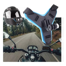 Cargar imagen en el visor de la galería, Montura De Casco Gopro Hero 10/9/8/7/6/5/4/3 Para Moto Negro
