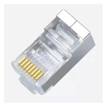 Cargar imagen en el visor de la galería, 60 Conector Cat6 Ez Rj45 Metálico Blindado Terminal Rojo /uss