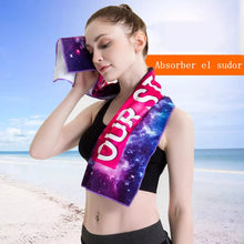 Cargar imagen en el visor de la galería, Toalla Baño Viaje De Microfibra De Secado Rápido Rosa Celeste Sky