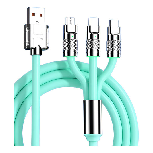 Cable De Supercarga 3 En 1 - 1 Metro - Verde Agua