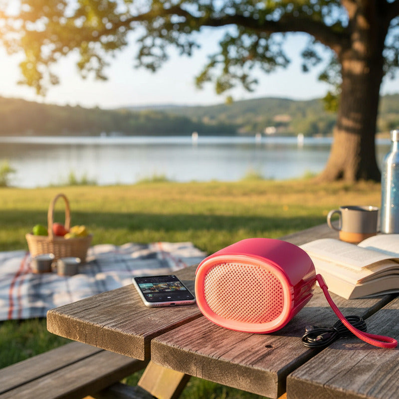 Mini Speaker Sada A6 Portátil Inalambrico Color Rosa