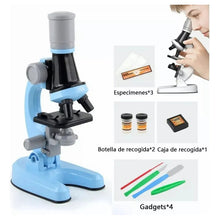 Cargar imagen en el visor de la galería, Kit De Ciencia Para Niños Microscopio Juguete Educativo Azul Claro