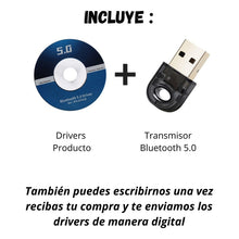 Cargar imagen en el visor de la galería, Adaptador Bluetooth Para Pc Y Notebook 5.0 Antena Transmisor Receptor Bt5.0 Color Negro