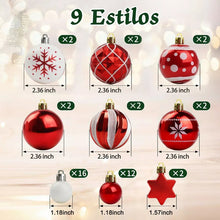Cargar imagen en el visor de la galería, Esferas Navideñas Doradas Adornos Árbol Navidad Decoración Rojo Esferas Navidenas Doradas Adornos Arbol Navidad Decoracion