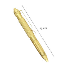 Cargar imagen en el visor de la galería, Lápiz Táctico Defensa Personal Punta Metálica + Repu Dorado