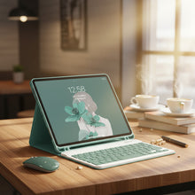 Load image into Gallery viewer, Funda Con Teclado Y Ratón Para Samsung Tab A8 10.5 Sm-x200 Verde Oscuro