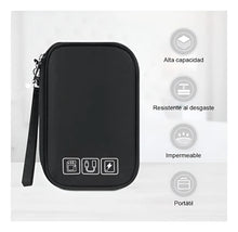 Load image into Gallery viewer, Bolso Organizador De Cables Para Viaje Con Compartimentos Negro