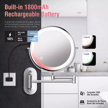 Load image into Gallery viewer, Espejo Iluminado De Pared Recargable De Doble Zoom X7