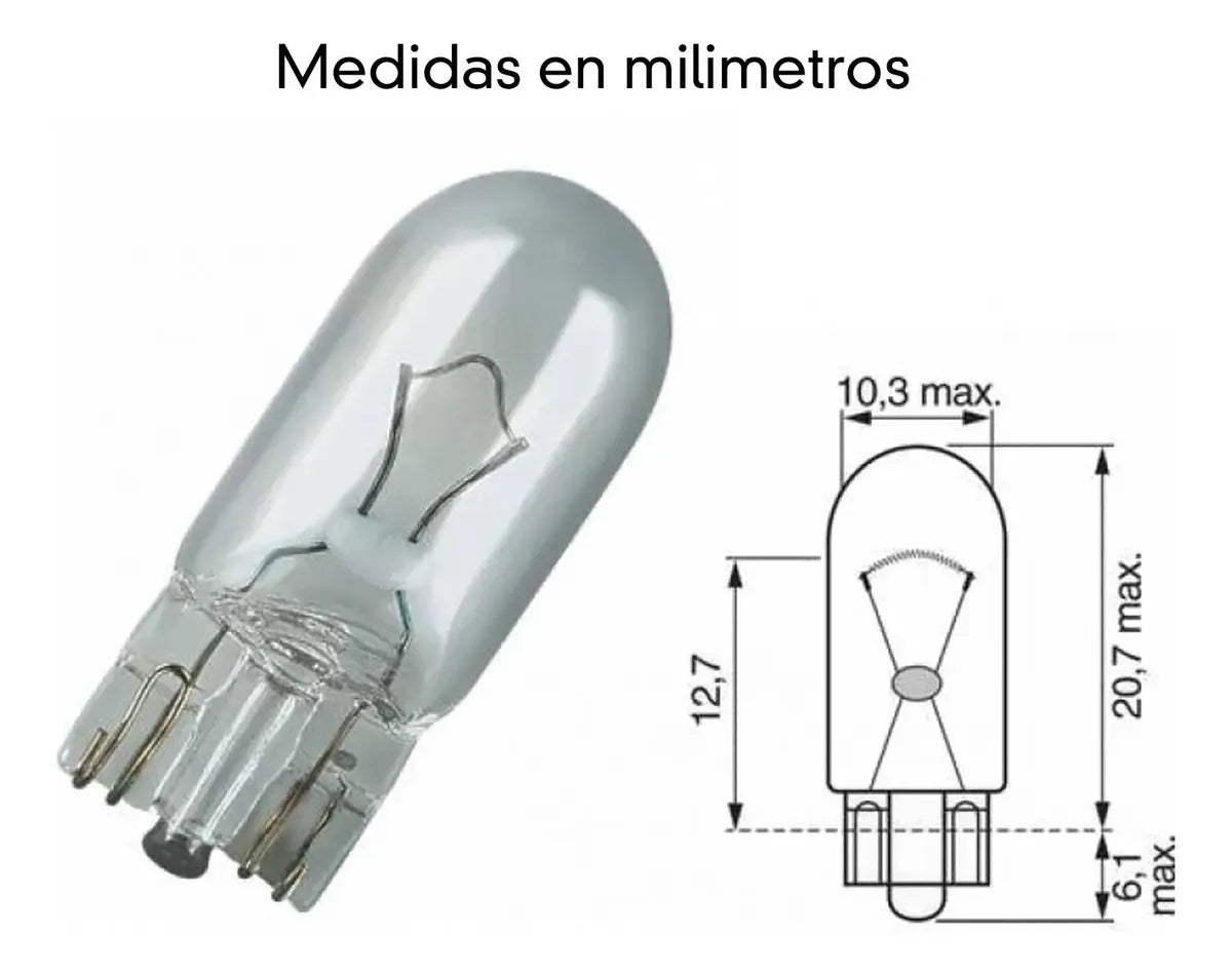 Ampolletas Hella Cola Pez T10 W3w Caja 10u 12v 3w
