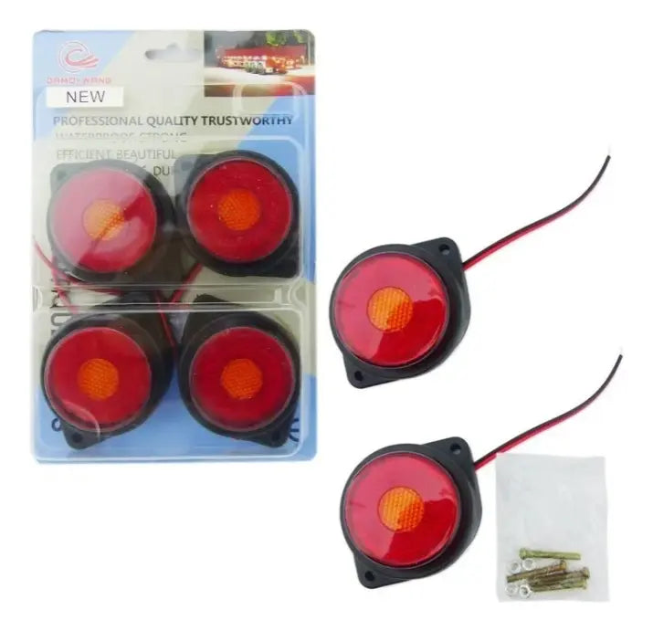 Set X 4 Luces Led Lateral Para Camion 12/24 Volt Rojo